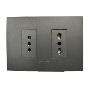 Enchufe Simple 10A + Enchufe Simple Bipaso 10/16A  250V (Grafito) de alta calidad