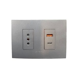 Enchufe Simple + Toma Usb Type A Y C (Grafito) de alta calidad