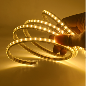 CINTA LED DORADA 2835 120LED 10MM IP65 CORTE CADA 20CM 220V INTERIOR EXTERIOR