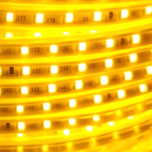 CINTA LED DORADO 2835 CON ADHESIVO INTERIOR EXTERIOR CORTE CADA 10CM