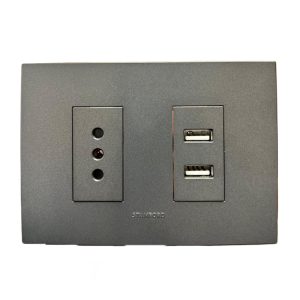 Enchufe Simple 10A(1 Ud Tz1104) 250V + Toma Usb Type A (Grafito) premium