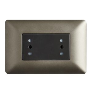Enchufe Doble Puenteado 10A 250V (Café) para instalación eléctrica