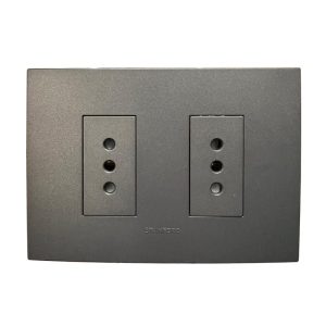 Enchufe Doble 10A 250V (Grafito) para instalación eléctrica
