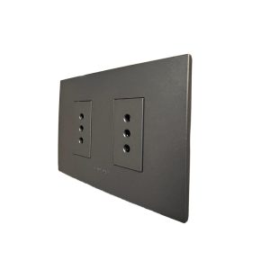 Enchufe Doble 10A 250V (Grafito) para instalación eléctrica
