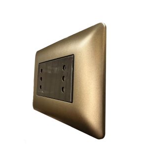 Enchufe Doble Puenteado 10A 250V (Café) para instalación eléctrica