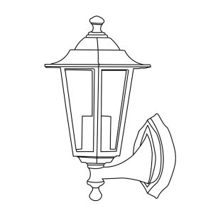 Farol Exterior Colonial Negro 6 Caras Rosca E/27 Max 60W