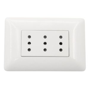 Enchufe Triple Puenteado 10A 250V (Blanco para instalación eléctrica
