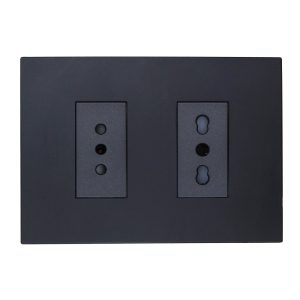 ENCHUFE SIMPLE 10A + ENCHUFE SIMPLE BIPASO 10/16A  250V (NEGRO)
