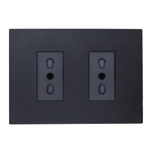 ENCHUFE DOBLE BIPASO 10/16A 250V (NEGRO)