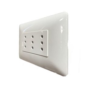 Enchufe Triple Puenteado 10A 250V (Blanco para instalación eléctrica