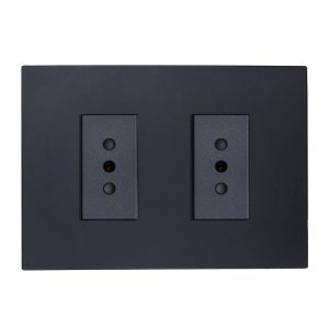 ENCHUFE DOBLE 10A 250V  (NEGRO)