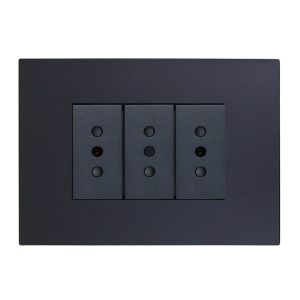ENCHUFE TRIPLE 10A 250V  (NEGRO)