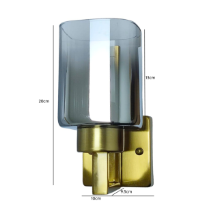 LAMPARA APLIQUE PORTA AMPOLLETA E27 MODELO LIONROCK TRANSPARENTE SIMPLE DORADO