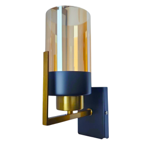 LAMPARA APLIQUE SIMPLE PORTA AMPOLLETA E27 MODELO LESATH AMBAR