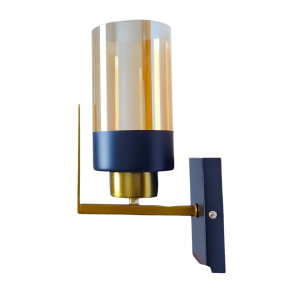 LAMPARA APLIQUE SIMPLE PORTA AMPOLLETA E27 MODELO LESATH AMBAR