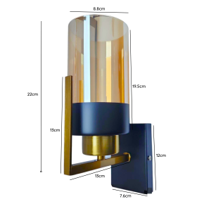 LAMPARA APLIQUE SIMPLE PORTA AMPOLLETA E27 MODELO LESATH AMBAR