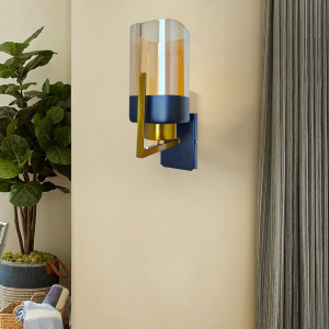 LAMPARA APLIQUE SIMPLE PORTA AMPOLLETA E27 MODELO LESATH AMBAR
