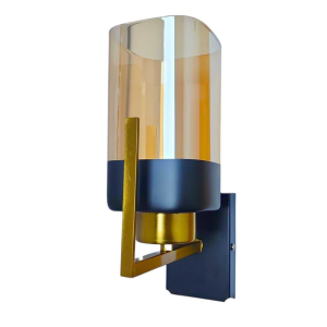 LAMPARA APLIQUE SIMPLE PORTA AMPOLLETA E27 MODELO LESATH AMBAR
