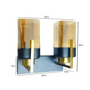 LAMPARA APLIQUE PORTA AMPOLLETA E27 MODELO LESATH DORADO DOBLE