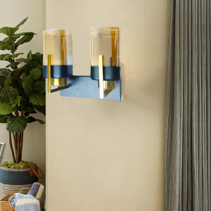 LAMPARA APLIQUE PORTA AMPOLLETA E27 MODELO LESATH DORADO DOBLE