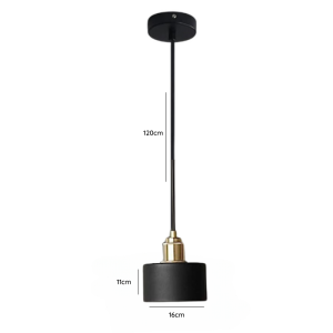 LAMPARA DE TECHO NEGRA PORTA AMPOLLETA E27 MODELO MORAVA