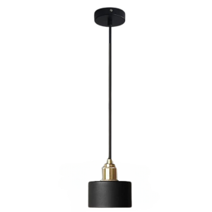 LAMPARA DE TECHO NEGRA PORTA AMPOLLETA E27 MODELO MORAVA