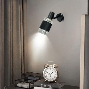 APLIQUE NEGRO SIMPLE PORTA E14 NEGRO MODELO ZAURAK