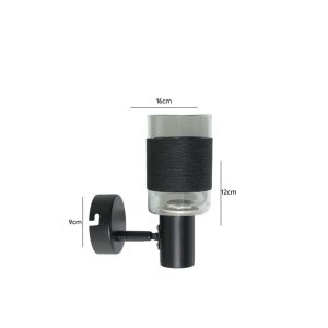 APLIQUE NEGRO SIMPLE PORTA E14 NEGRO MODELO ZAURAK