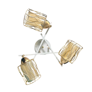 APLIQUE BLANCO-DORADO TRIPLE PORTA E27 LED MODELO ZOSMO