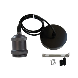 SOQUETE VINTAGE NEGRO PORTA AMPOLLETA E27 MODELO VARENA