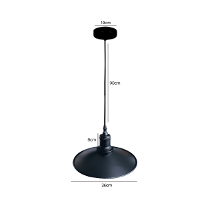 LAMPARA DE TECHO NEGRA PORTA AMPOLLETA E27 MODELO SIGIS