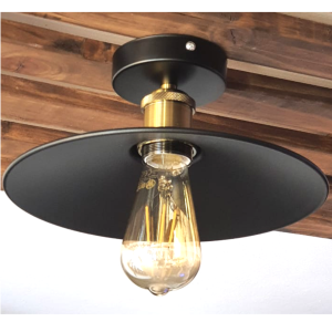 LAMPARA DE TECHO NEGRA PORTA AMPOLLETA E27 MODELO VERONE