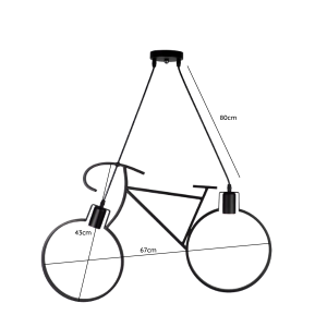 LAMPARA DE TECHO PORTA AMPOLLETA E27 X2 MODELO BICI VERNON