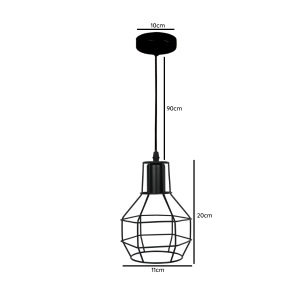 LAMPARA DE TECHO PORTA AMPOLLETA E27 MODELO SIRIUS REDONDA