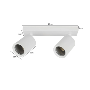 FOCO PORTA GU10 DOBLE BLANCO SOBREPUESTO LED MODELO ALTAIR II