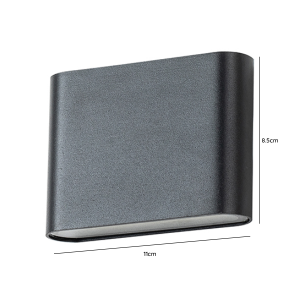 APLIQUE DOBLE LED EXTERIOR IP54 NEGRO 2X3W CALIDO 3000K MODELO GACRUX