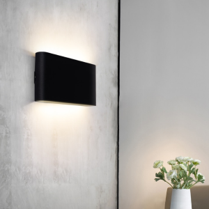 APLIQUE DOBLE LED EXTERIOR IP54 NEGRO 2X3W CALIDO 3000K MODELO GACRUX