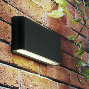 APLIQUE DOBLE LED EXTERIOR IP54 NEGRO 2X3W CALIDO 3000K MODELO GACRUX