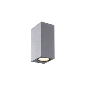 APLIQUE LED EXTERIOR GRIS MODELO KAPELLE CUADRADO IP54 DOBLE 2X5W 3000K