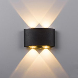 APLIQUE DOBLE LED EXTERIOR IP54 NEGRO 2X3W CALIDO 3000K MODELO BELLATRIX
