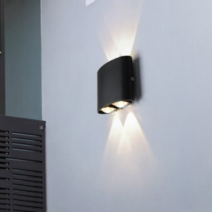 APLIQUE DOBLE LED EXTERIOR IP54 NEGRO 2X3W CALIDO 3000K MODELO BELLATRIX