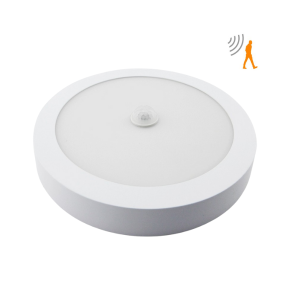PANEL SOBREPUESTO PRO CON SENSOR DE MOVIMIENTO REDONDO 18W NEUTRO 4000K