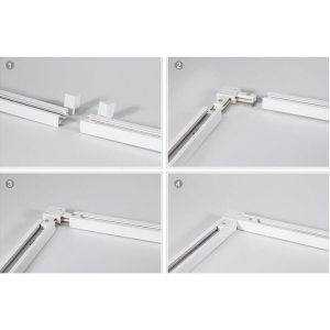 CONECTOR L RIEL MONOFASICO BLANCO MODELO PALADIO