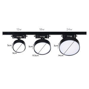 PORTA PANEL LED REDONDO NEGRO 24W NEUTRO 4000K A RIEL MODELO QUTU