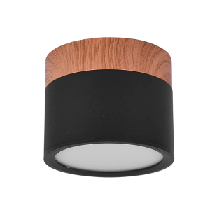 PANEL DECORATIVO SOBREPUESTO NEGRO Y MADERA 6W NEUTRO 4000K