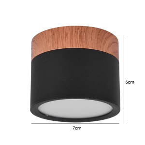 PANEL DECORATIVO SOBREPUESTO NEGRO Y MADERA 6W NEUTRO 4000K