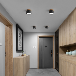 PANEL DECORATIVO SOBREPUESTO NEGRO Y MADERA 6W FRIO 6000K