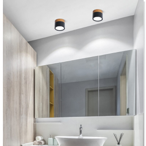 PANEL DECORATIVO SOBREPUESTO NEGRO Y MADERA 6W FRIO 6000K