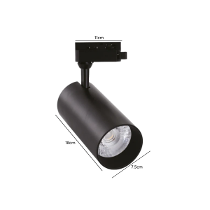 FOCO PROYECTOR NEGRO LED MODELO ALTAIR A RIEL MONOFASICO 20W 4000K