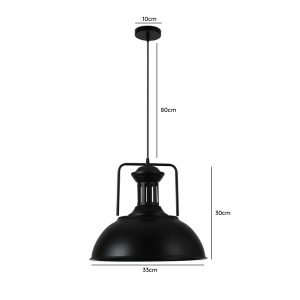 LAMPARA DE TECHO NEGRA PORTA AMPOLLETA E27 MODELO SPICA